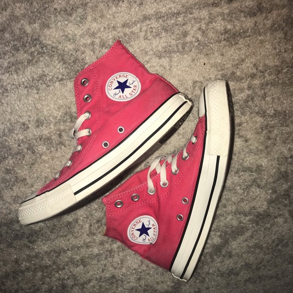 Hot Pink High Top Converse Size 8 - Picture 1 of 6